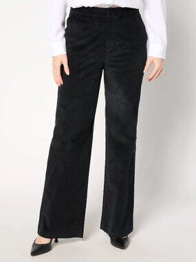 BEAUTIFUL by Lawrence Zarian Petite Wide Leg Corduroy Pant, Blk Sz 6P a667195